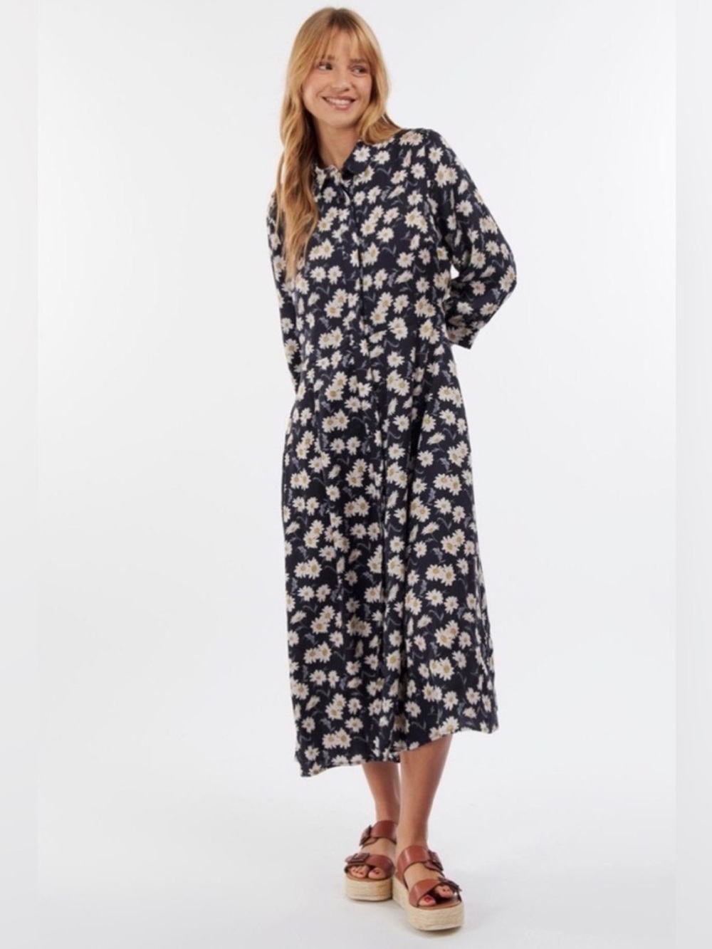 Barbour Carnmoor Daisy Collared Midi Shirtdress Sz US 6